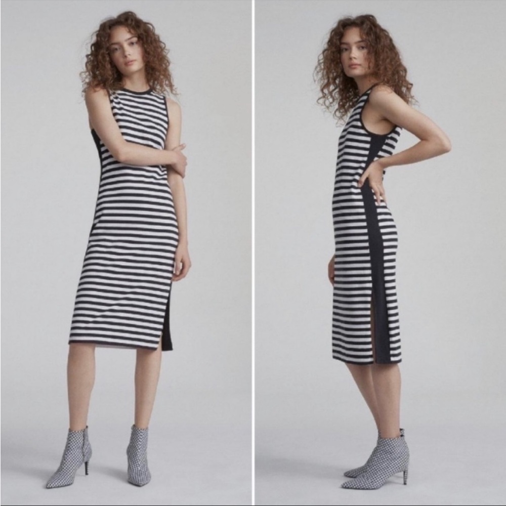 Rag & Bone Brit Side Split Stripe Tank Dress